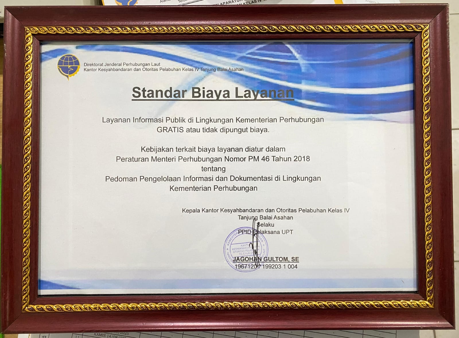 STANDAR BIAYA LAYANAN